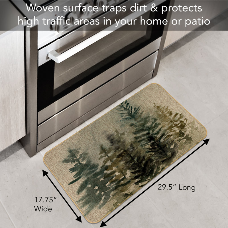 Tapis de sol intérieur / extérieur en lin naturel Millwood Pines