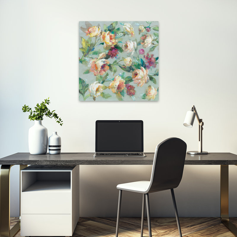 Art floral contemporain Summer Garden, H 18 po x l 18 po