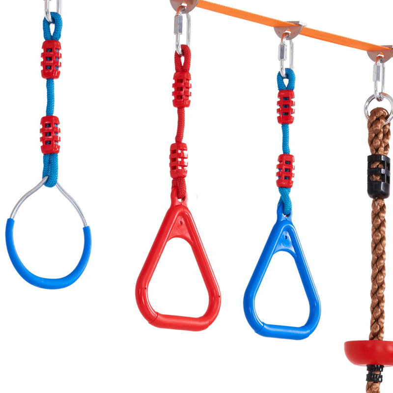 Ninja Warrior Obstacle Course for Kids, 2 x 60 ft Weatherproof Slacklines