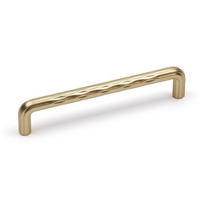 Brushed Brass Textured D-Bar Handles
