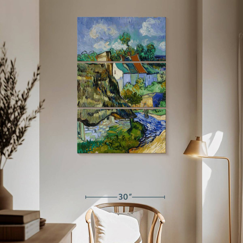 Maisons à Auvers 1890, H 65 po x l 42 po