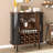 Fluted Wine Bar Cabinet with Adjustable Shelves,Wine Rack,and Hidden Storage for Modern Living Spaces-2058288077