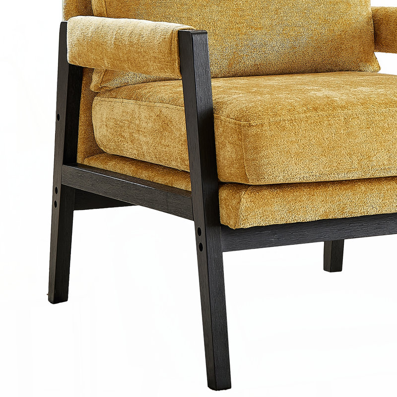 Fauteuil d'appoint rembourré Kelly, Jaune