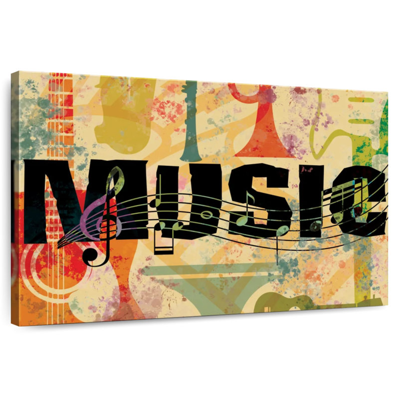 Collage de musique rétro Abarca, H 16 po x l 24 po