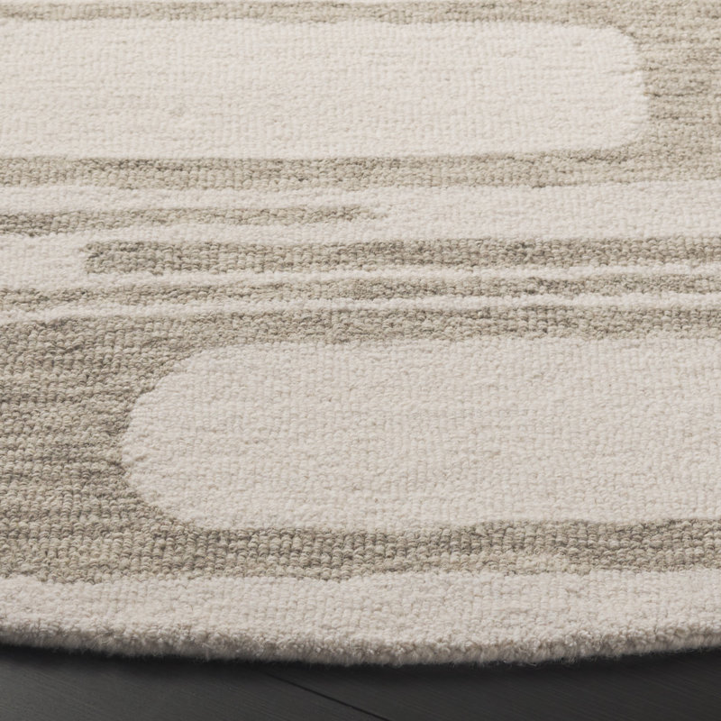 Tapis gris en laine touffeté à la main Baasit, Rectangle 3 pi x 5 pi