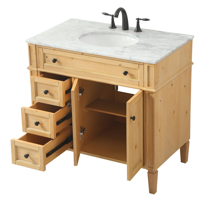 Meuble-lavabo simple l 36 po x P 22 po x H 35 po Rivers, Bois naturel