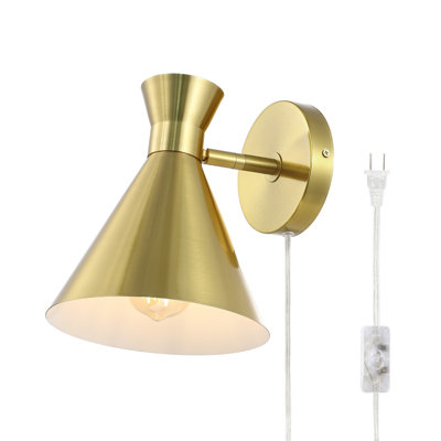 Puliafico Single Light Dimmable Plug-in Armed Sconce