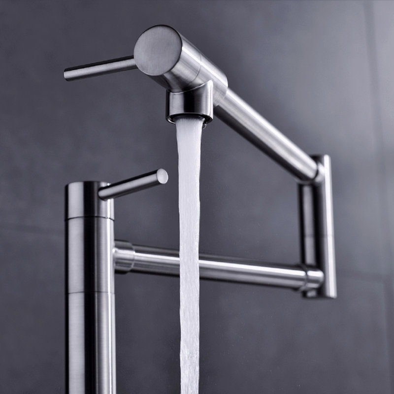 Pot Filler Faucet With Extension Shank, Brushed Nickel