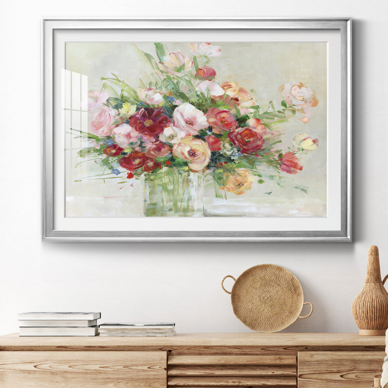 Just Peachy - peinture encadrée, H 30,5 po x l 42,5 po x P 1,5 po, Papier avec cadre argenté