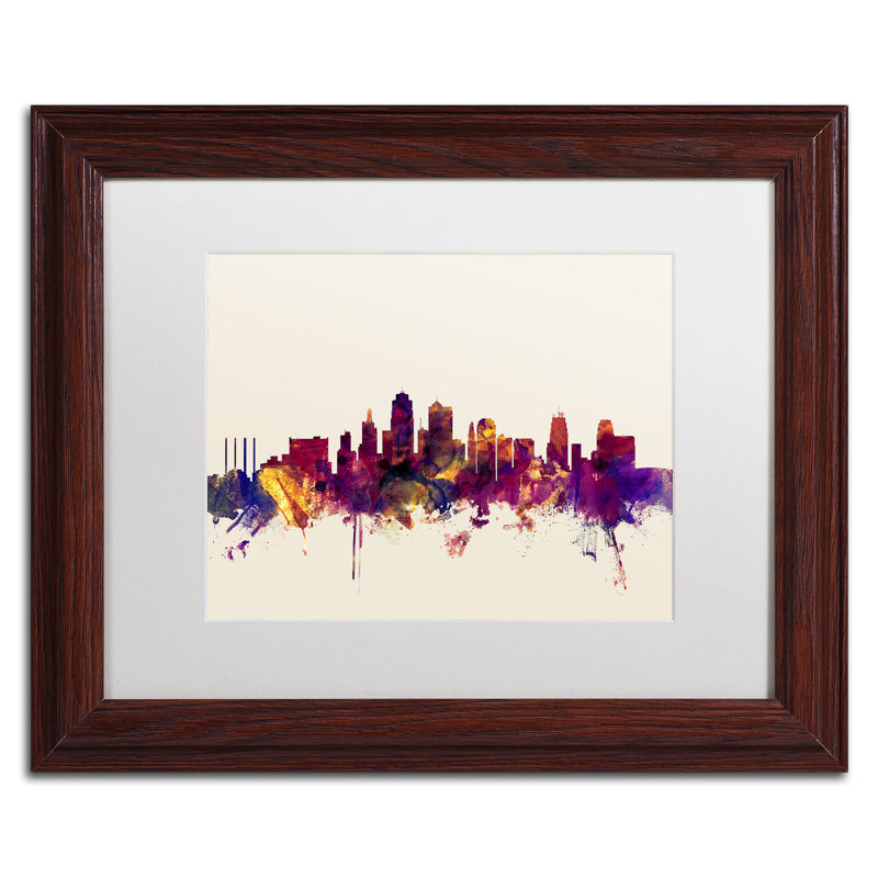 « kansas city horizon », impression encadrée, H 11 po x l 14 po x P 0,5 po