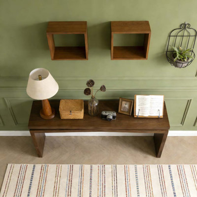 Console 65 pouces en placage de bois massif rustique