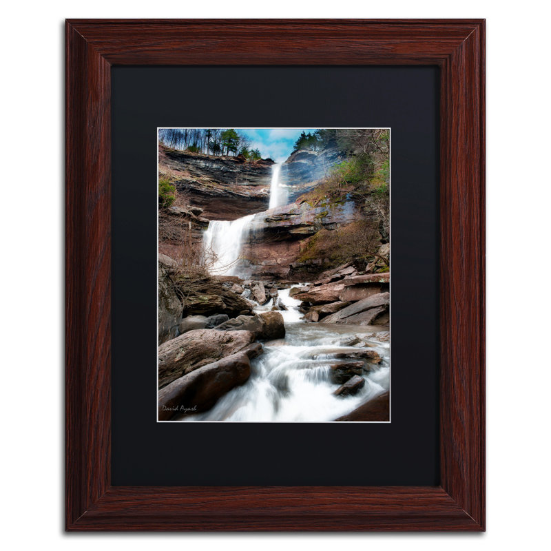 Katerskill Falls Landscape Acrylic Print in Wood Frame