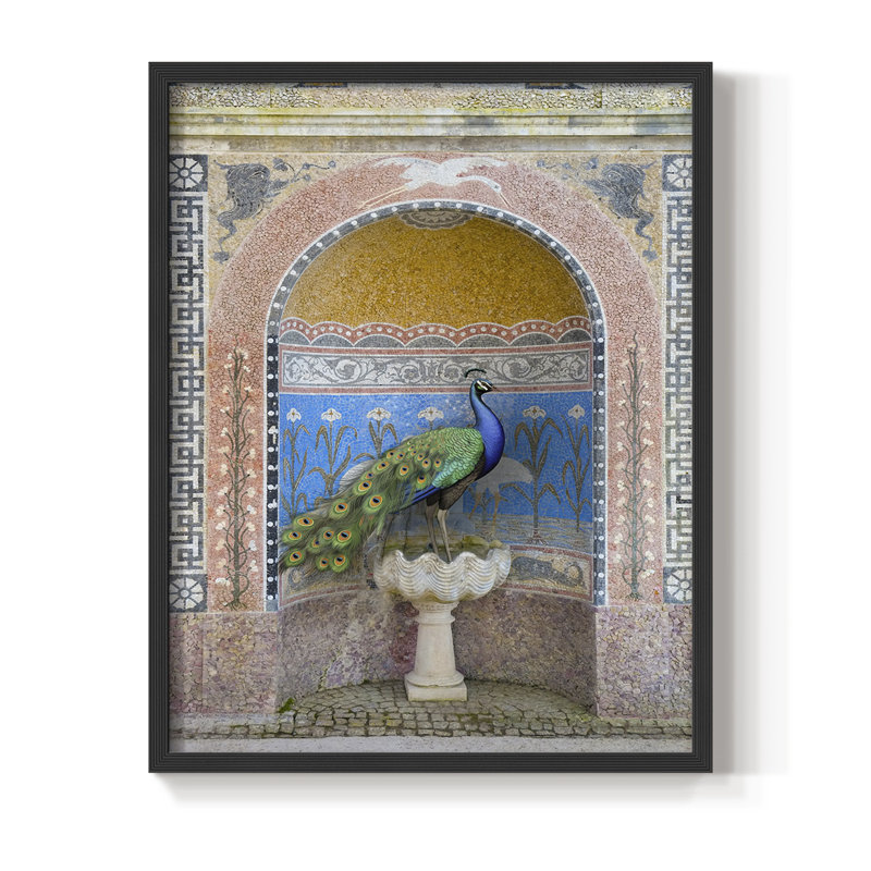 Palace Peacock, reproduction encadrée - bois massif, Noir, noir, noir, noir, H 11 po x l 9 po