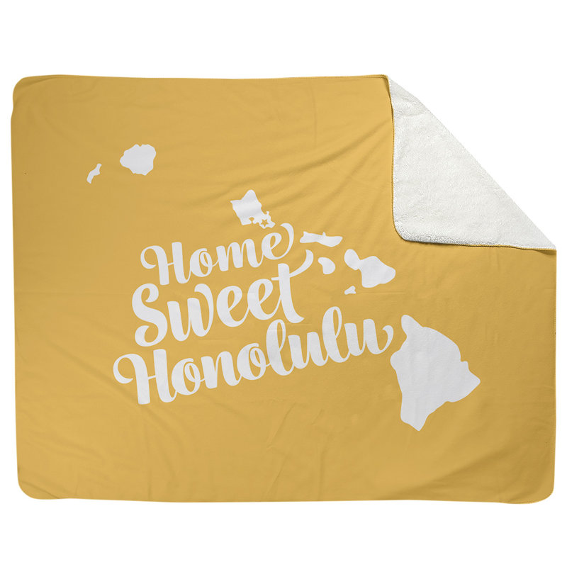 Jeté polaire honolulu hawaii, l 52,5 po x L 62,5 po, Jaune