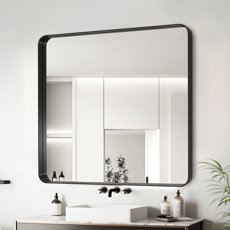Miroir de salle de bain, 36 po x 36 po, Noir
