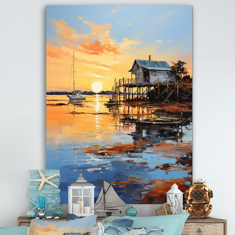 Pier and Dock Pier II - Imprimé, H 32 po x l 24 po x P 1 po, Toile tendue