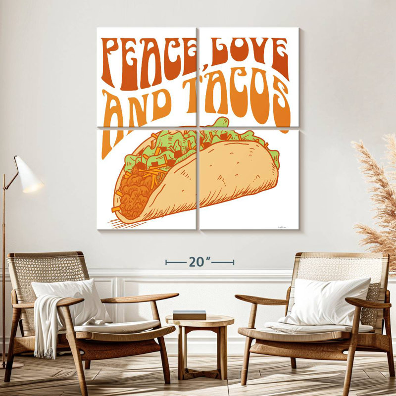 Ketti Peace Love And Tacos, H 57 po x l 57 po