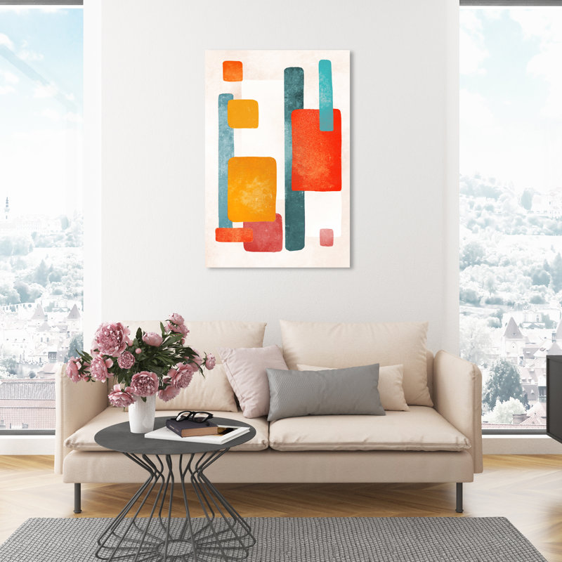 «Blue and Orange Love», reproduction d'impression sur toile, Toile tendue, H 45 po x l 30 po x P 1,5 po