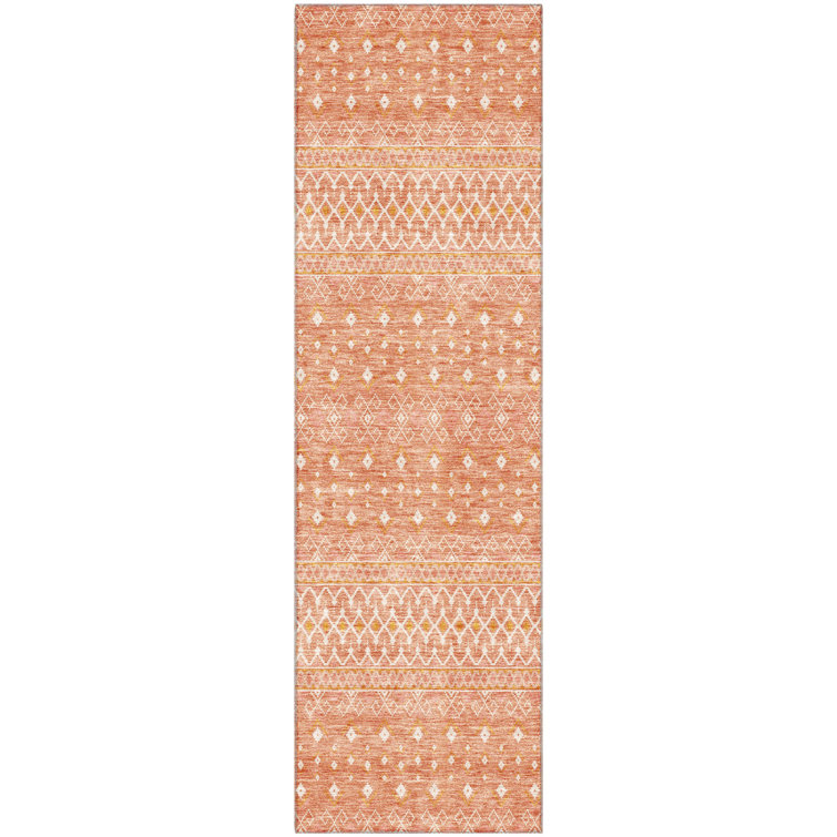 Premium Machine Washable Prisco Salmon Rug