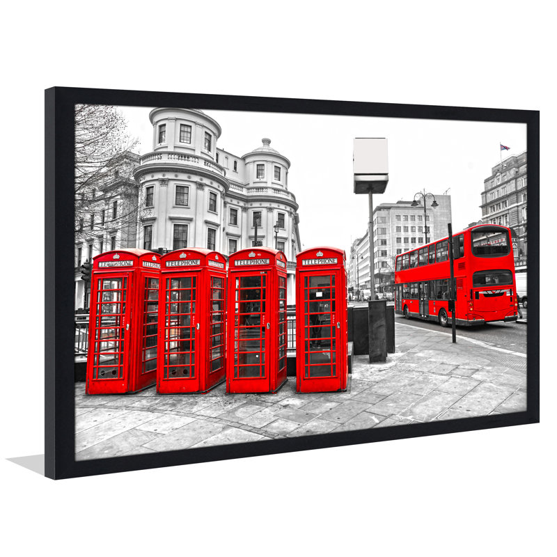 "London Red Bus" Framed Photographic Print, 27.5" H x 39.5" W x 0.75" D