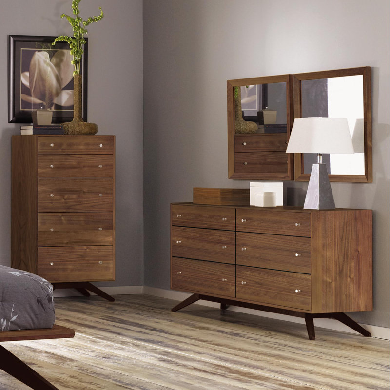 Astrid 6 Drawer Dresser, Natural Cherry, Conventional