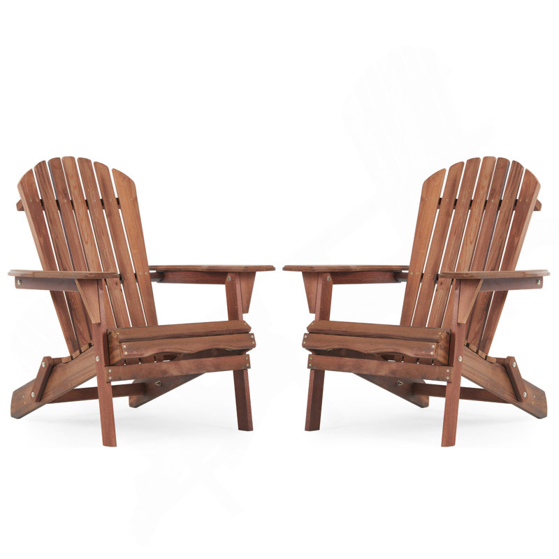 Wooden Outdoor Folding Adirondack Chair Set Of 2 Wood Lounge Patio Chair For Garden,Garden, Lawn, Backyard, Deck, Pool Side, Fire Pit,Half Assembled,