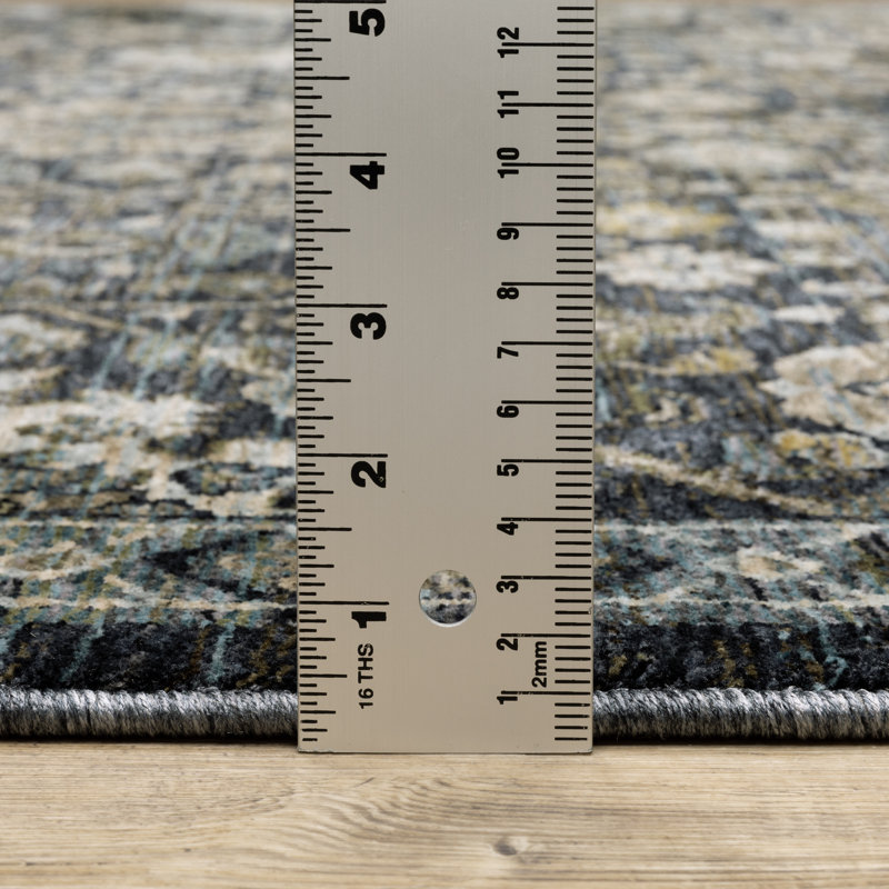 Tapis bleu / bleu clair Hovis, Rectangle 9 pi 10 po x 12 pi 10 po