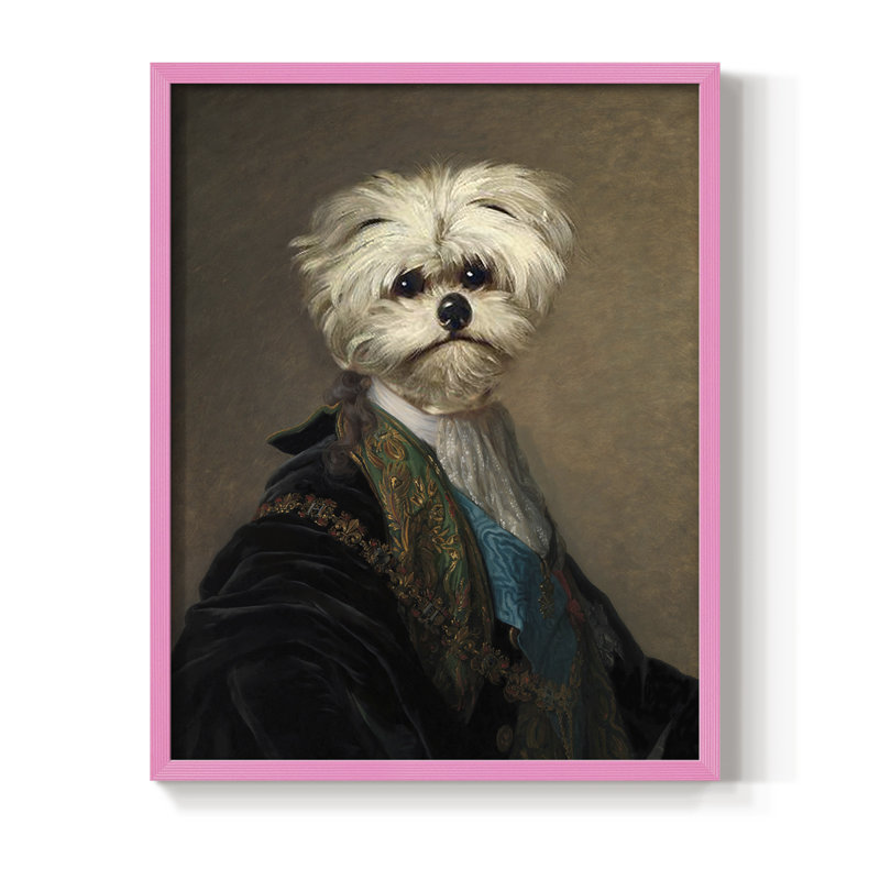 Royal Ruff Framed Print - Solid Wood, 30" H x 24" W, Pink