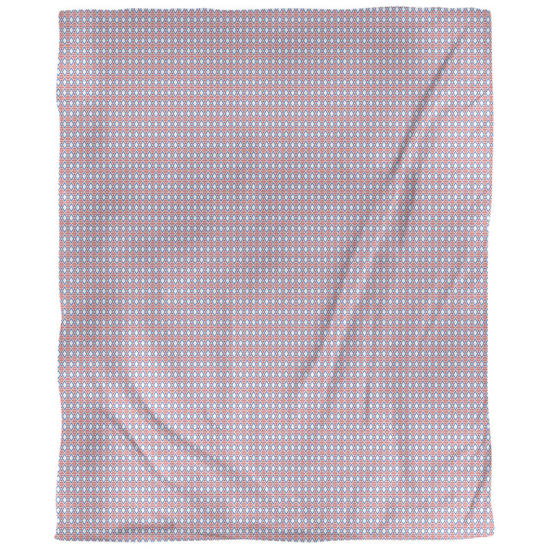 Tissu en losanges de fête, Rouge / Bleu, L 54 po x l 36 po, Lin naturel paloma