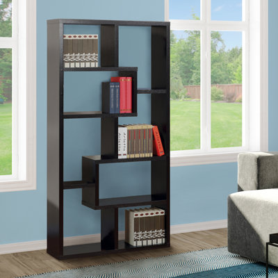 Felan 183.6 cm H x 90 cm W Geometric Bookcase