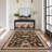 Floral Machine Washable Rug with Non-Slip Backing, Soft Thin Low Pile Non Shedding Floor Carpet, Indoor Foldable Printed Accent Mat for Living Room/Nursery/Bedroom-2015622612