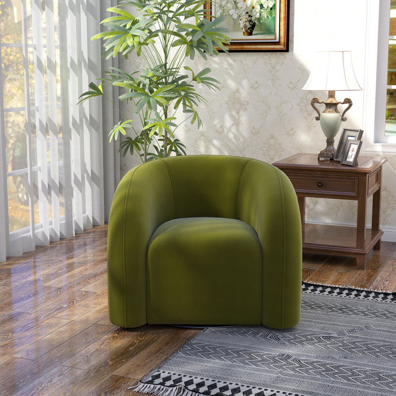 Fauteuil demi-tonneau pivotant Bricyn, Vert