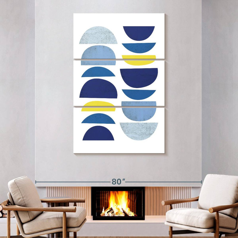 Avery bleu jaune moderne I, H 74 po x l 48 po