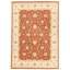 Hand Knotted Wool Area Rug in Rust And Ivory