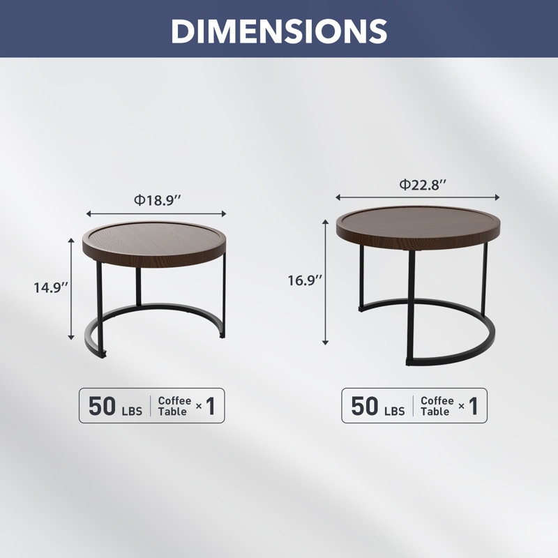 Round Nesting Coffee Table (Set of 2)