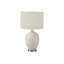 Lighting, H 28 po, lampe de table, céramique crème, abat-jour ivoire / crème, contemporain