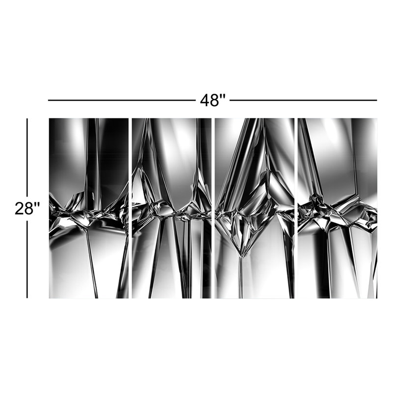 " Black White Crystal Background " 4 - Pieces
