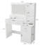 Table de chambre à coucher avec 1 tiroir et 1 espace de rangement avec tablettes blanches dissimulées