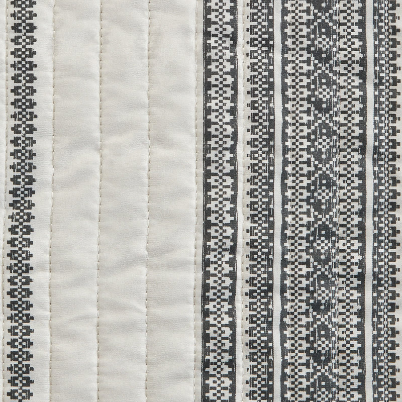 Twin White and Grey Reversible Microfiber Quilt Set