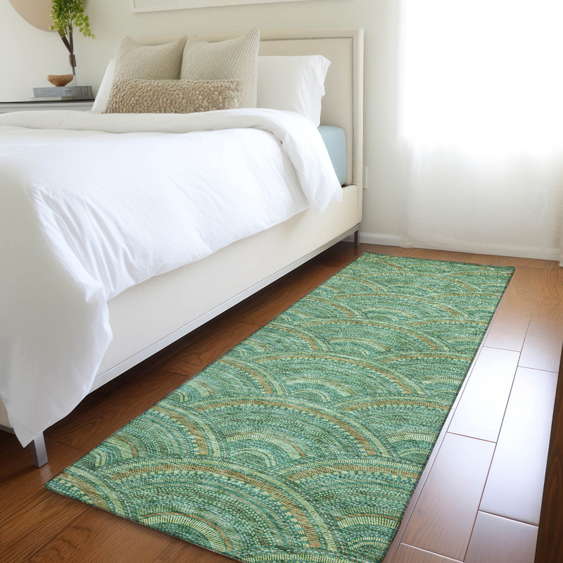Premium Machine Washable Prisco Sage Rug, Runner 2'3" x 7'6"