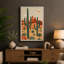 Desert Saguaro Mid-Century - Wrapped Canvas-626387237-626387239