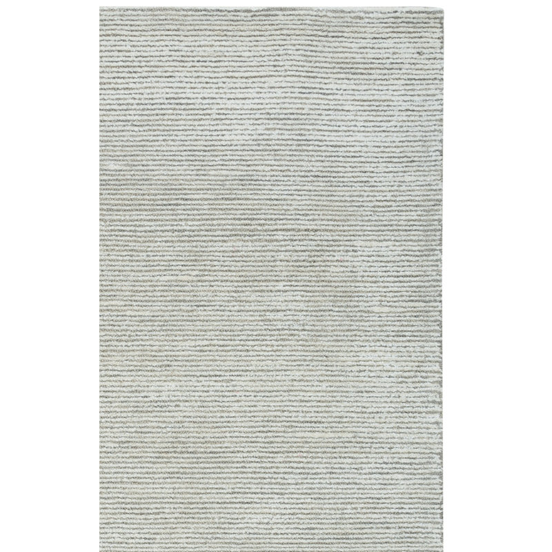 Tapis gris / ivoire en laine / viscose / coton touffeté à la main Masanao, Carré 6 pi