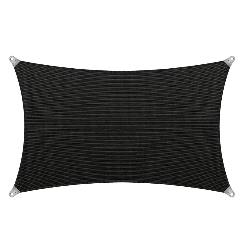 Voile d'ombrage rectangulaire renforcé, Noir, 20 pi x 24 pi