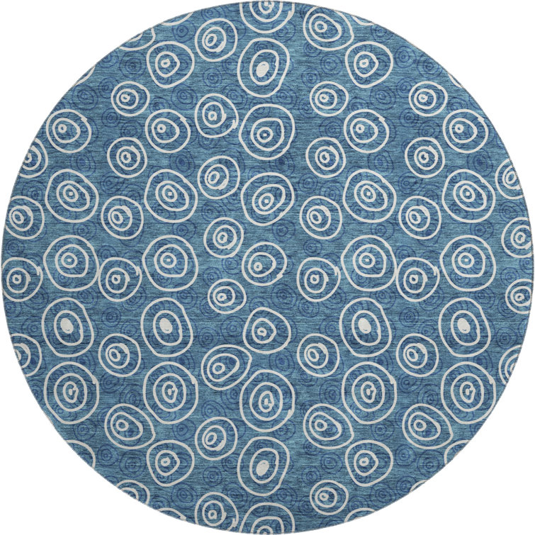 Premium Machine Washable Prisco Blue Rug
