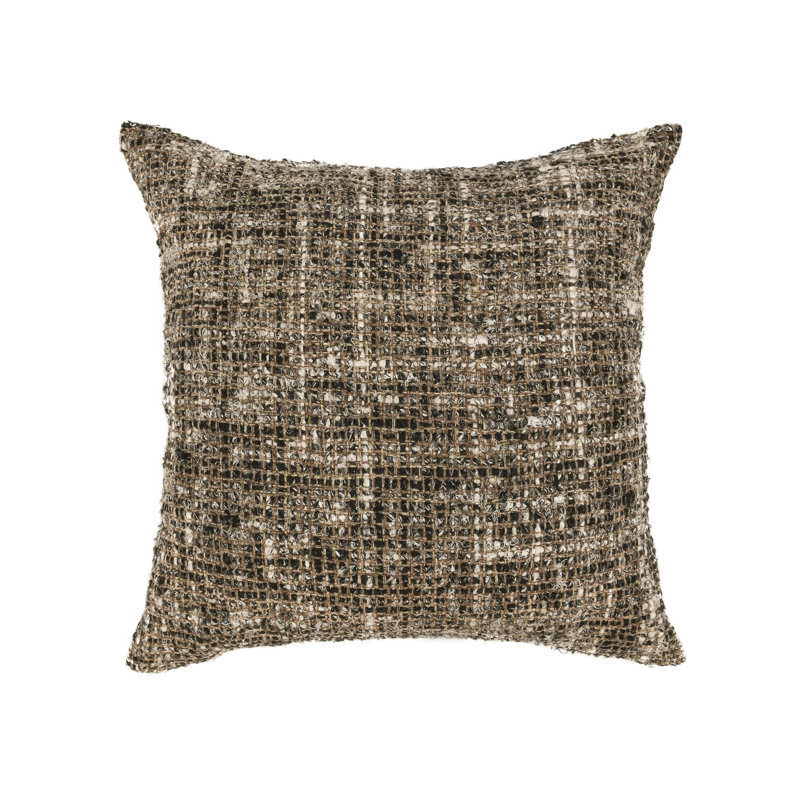 Porter 24" Woven Cotton Blend Throw Pillow , Black