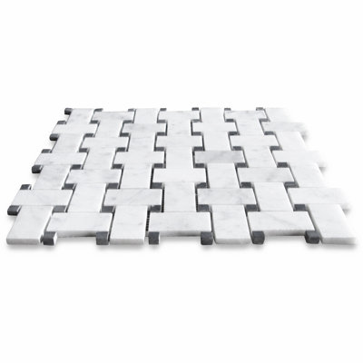 12" x 12" Marble Basketweave Mosaic Wall & Floor Tile