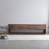 Solid Walnut TV Stand with Rounded Corners