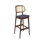 Emma Cane Upholstered Counter Stool with Solid Wood Frame