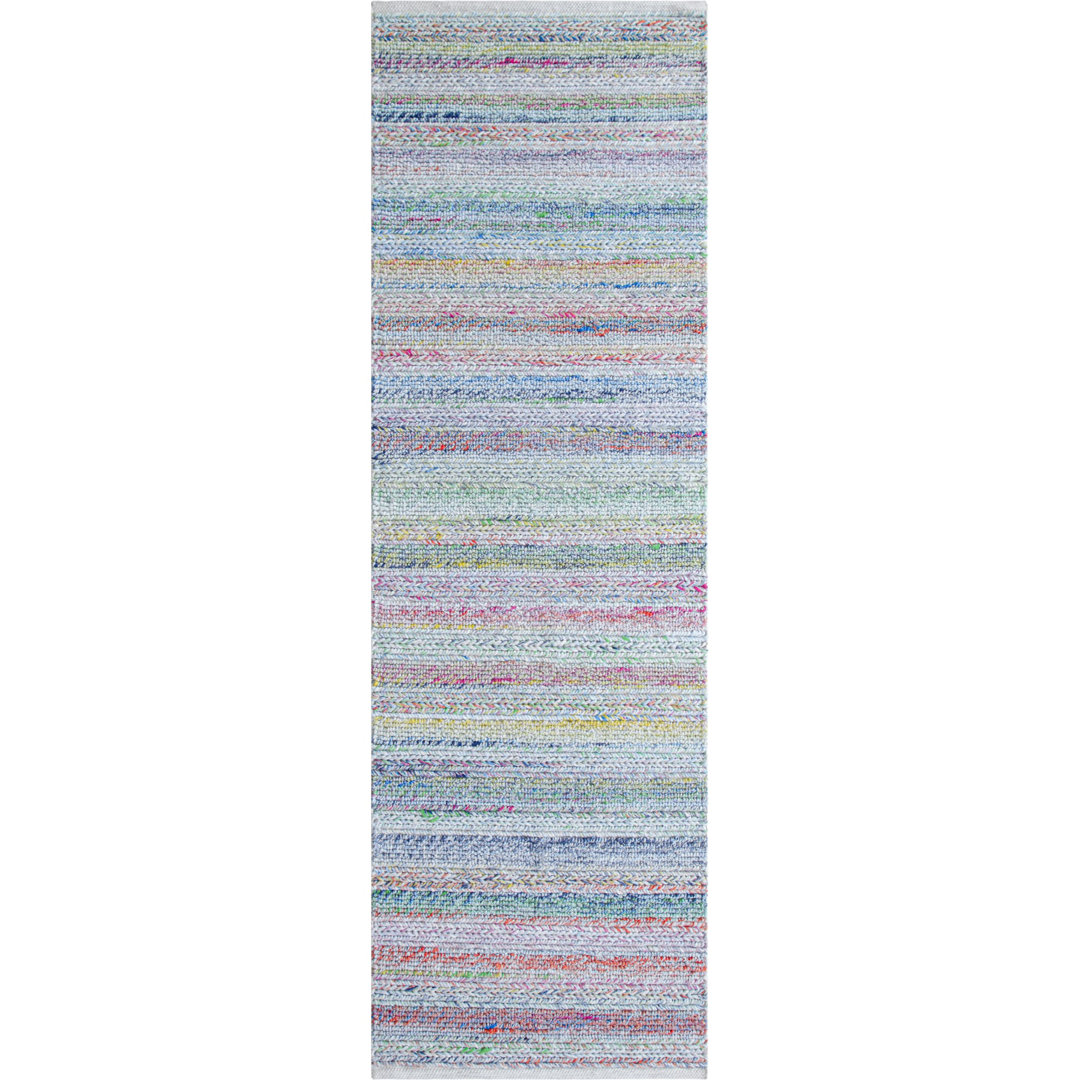 Confetti Striped Handwoven Purple/Blue/Green Indoor / Outdoor Use Area Rug CompanyC Rug 
