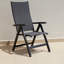 Chaise de patio pliante réglable en aluminium gris anthracite, tissu de toile Phifertex, 660 lb